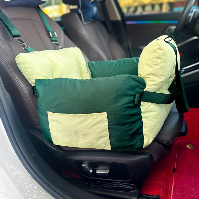 강아지 더블범퍼 카시트, 1개, 민트+다크그린