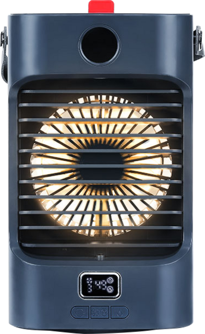 桌面噴霧冷風扇 120度搖頭 智能數顯 負離子清淨 無級調速 靜音便攜水冷扇, 藍色【噴霧+負離子+120°搖頭】, G5