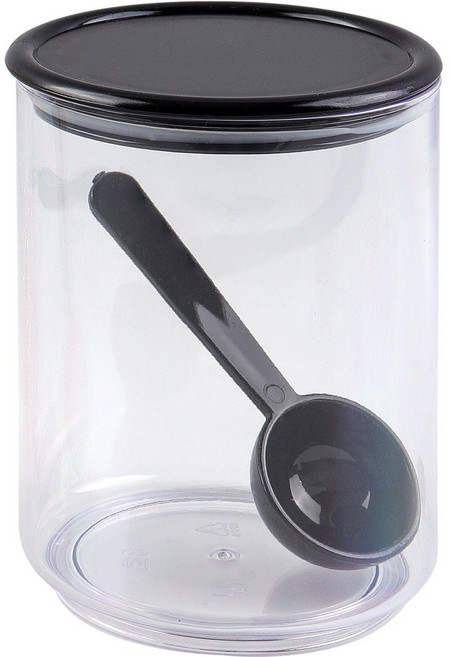 스푼 포함 뉴원형단지 3호 조미료 양념통 설탕 소금 고춧가루 소스보관, 1개, 블랙, 780ml, 1개