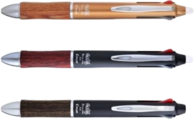 百樂 PILOT LKFB-2SEF 木紋三色魔擦筆 0.5mm, 1個, 深棕色 (DBN)