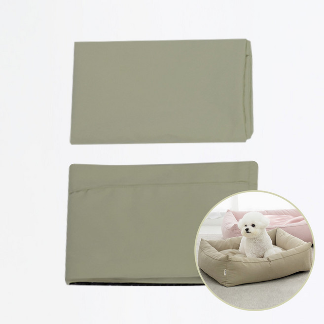 네네린도 피치스킨 강아지방석 커버 리필, 올리브, 1개