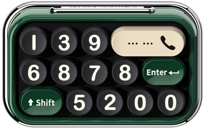 케이디코 라운드형 키보드 주차번호판 차량 전화번호 연락처, 그린, 1개