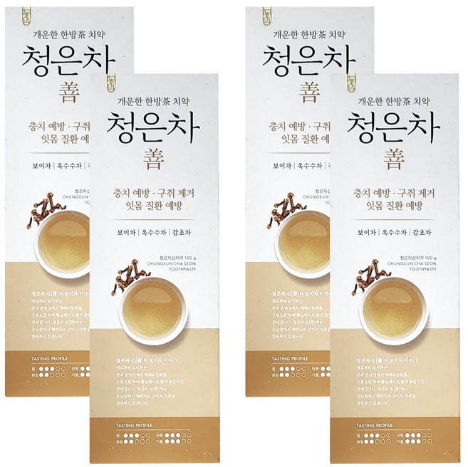 애경 2080 청은차 선 한방차 치약, 100g, 4개