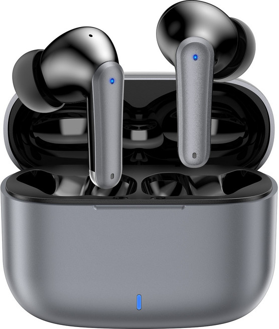 YINTEE 무선 노이즈캔슬링 커널형 블루투스 6.0 이어폰 HiFi 고음질, 그레이, T19