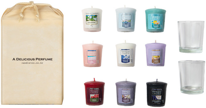 양키캔들 페스티브 보티브 향초 9종 유리 홀더 세트, 03 프레시 세트, 1개