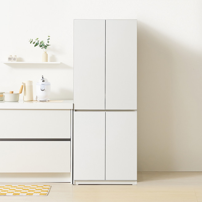 애니스 홈카페수납장 냉장고형 키큰장 주방 수납장 틈새장 비스포크 팬트리장 도어수납장 700_화이트, 화이트