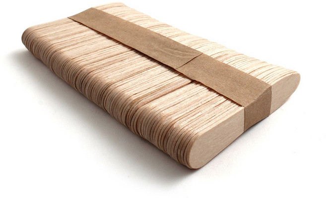 오목 스틱 7.5cm 오목하드바 나무 아이스크림 스푼 하드바 만들기 꾸미기 수업용 재료, 100개