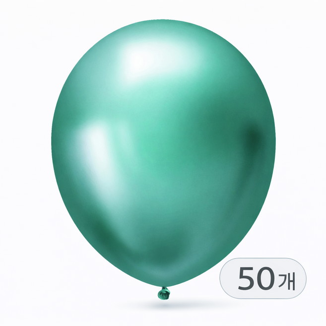 브로키 메탈풍선 12인치 50p 펄풍선 크롬풍선 데코 파티용품, 50개, 메탈민트