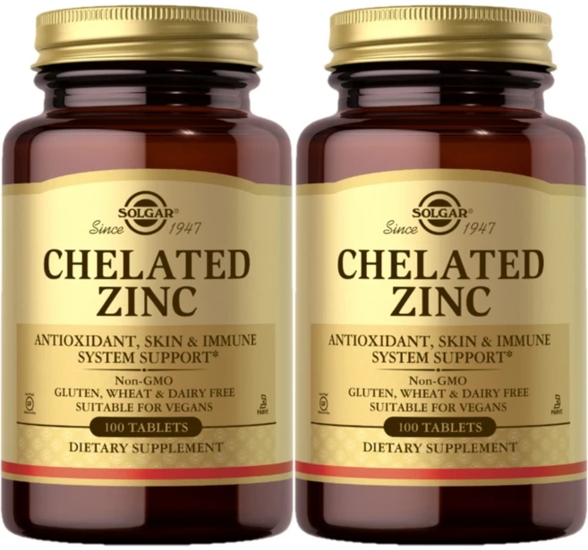 솔가 킬레이트 아연, 100정, 2팩 - 쿠팡