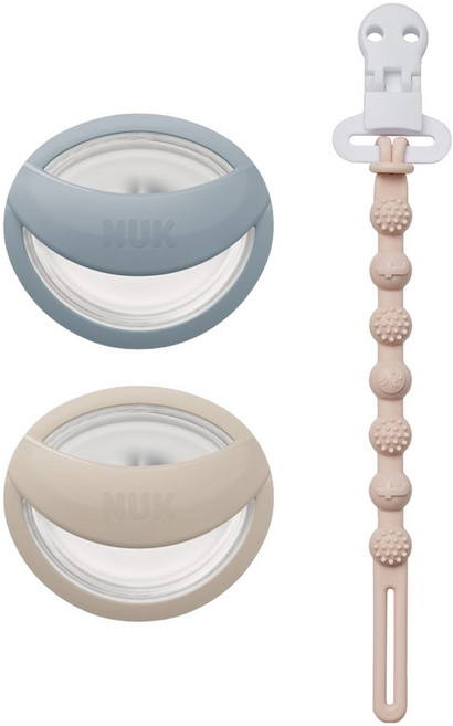 누크 마미필 쪽쪽이 X 토트랩 쪽쪽이 홀더 SET, 1세트, 블루,그레이지+코스믹라떼베이지, S1 (0~9개월)