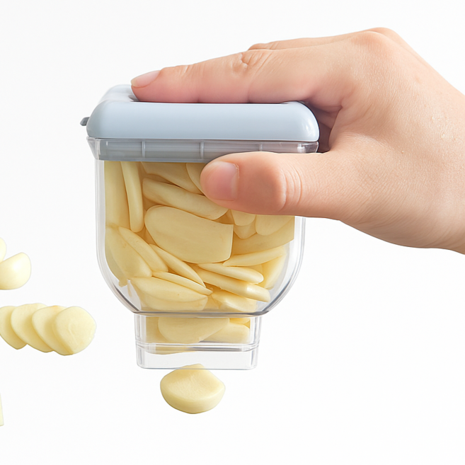 야채 마늘 채소 슬라이서 편마늘 슬라이스 자르는 써는 기계 편썰기 절단기 마늘손 마늘칼 자르기 커터기 커터 썰기 세절기 채칼 톡톡 마늘컷 다지기, 도장마늘컷