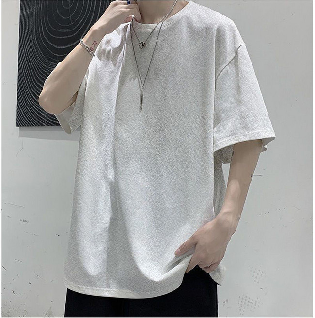 男生短袖上衣 韓版冰絲速乾素色寬鬆T恤