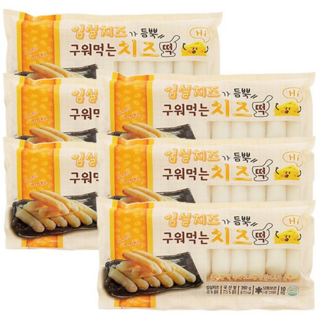 [맛떡] 임실치즈 가득 구워먹는 치즈떡 6봉, 350g, 6개