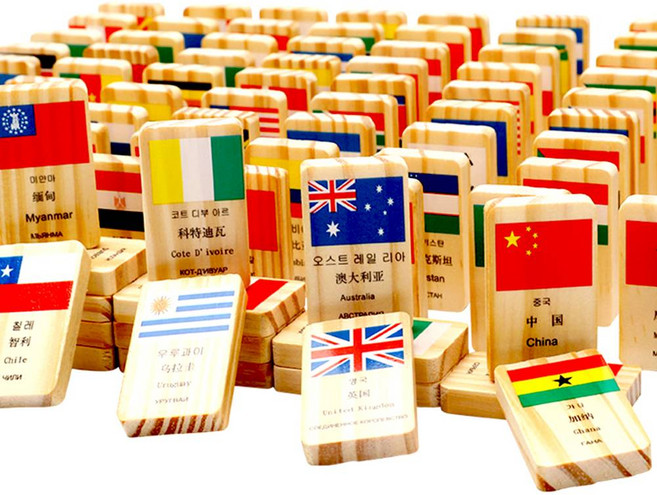 세계 국기 원목 도미노 100pcs 만국기 도미노 원목도미노 W154, 단품, 1개