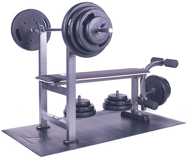 포스스포츠 포스레그벤치프레스 블랙원판세트, 다크그레이