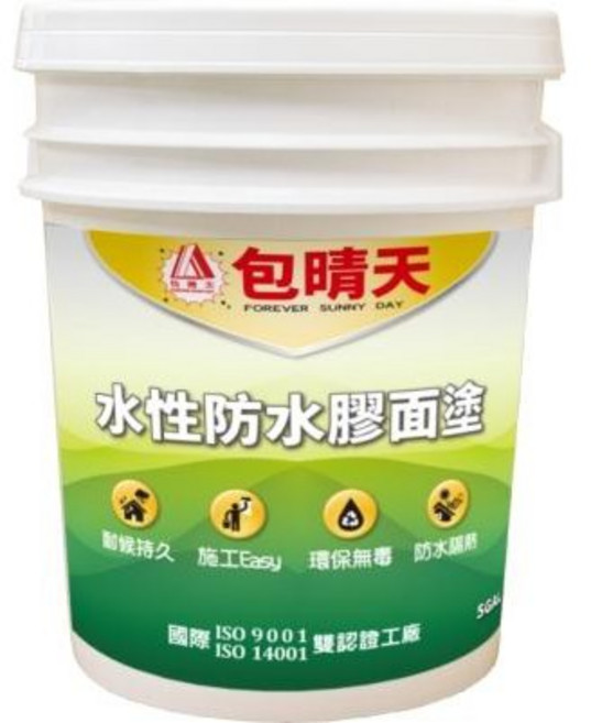 包晴天 水性防水膠 透明 適用於牆面塗料 五加侖裝, 1個