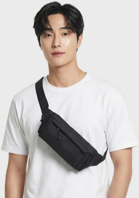 해피블루 미니 힙색 초경량 방수, 1개, 블랙