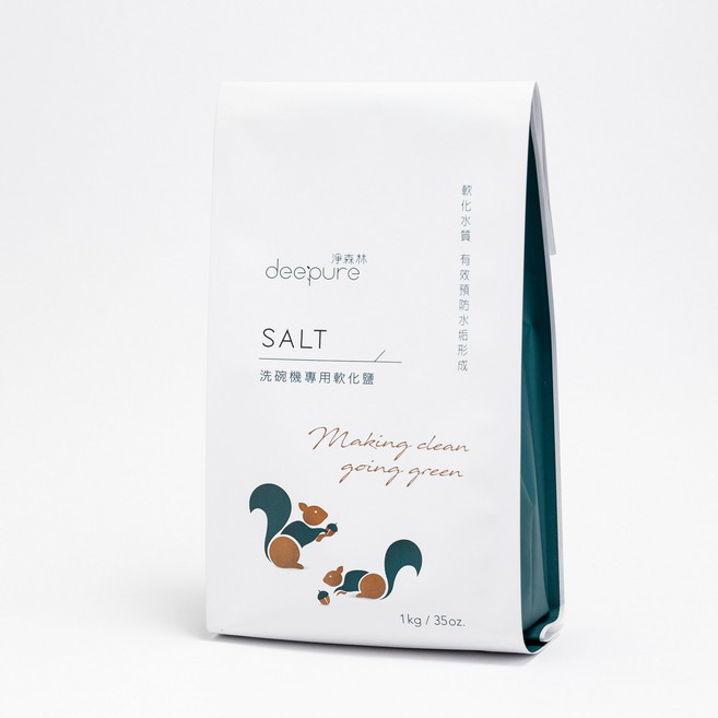 DEEPURE淨森林 洗碗機專用高純度軟化鹽 1kg, 1包