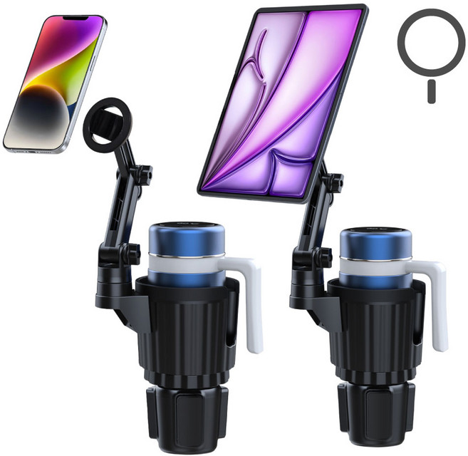 알로토 맥세이프 컵홀더 거치대 태블릿 핸드폰 괴물자력, 블랙, 1개