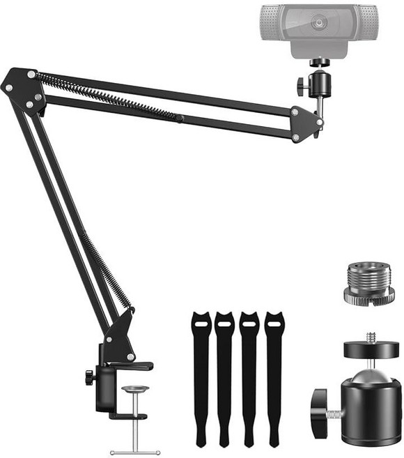 Etour 웹캠 스탠드 로지텍 웹캠 BRIO 4K C920 C920S C922 C922x C925e C930 NexiGo N60용 붐 암 카메라 마운트 스탠드 0.6cm(1, Etour 웹캠 스탠드, 로지텍 BRIO 4K C920