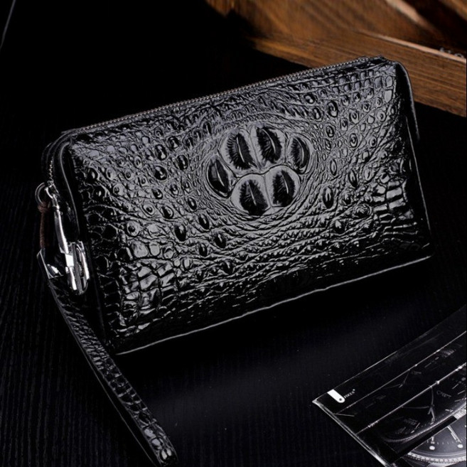 남성 악어무늬 소가죽 클러치백 9287