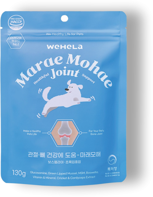 마래모해 강아지 관절 영양제 슬개골 탈구 지방억제 130g, 81정, 뼈/관절강화, 1개