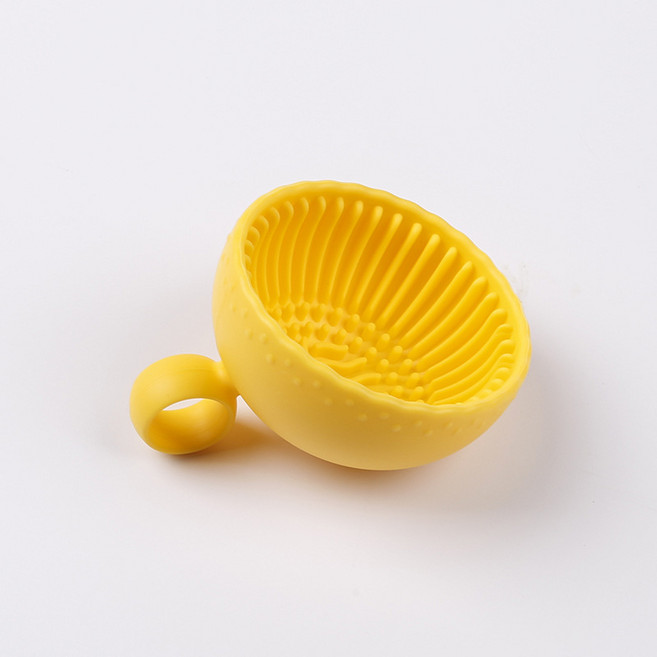 차차바이 브러시세척컵 실리콘메이크업브러쉬세척패드, 1개, 옐로