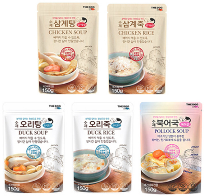 더독 삼계탕 삼계죽 오리탕 오리죽 북어국X10개 반려동물 보양식 반려동물영양식, 10개, 150g