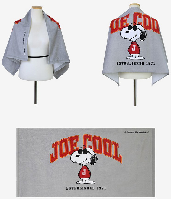 송월 스누피 조이쿨50 비치타월 대형수건, 회색, 1개