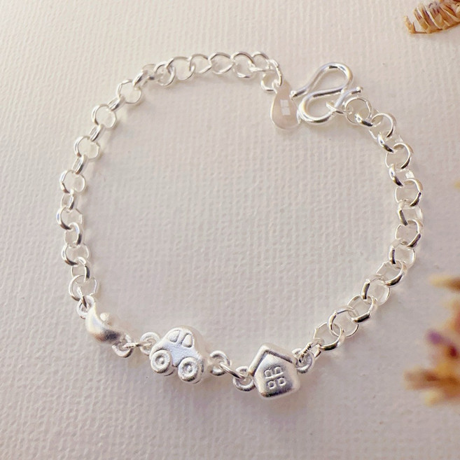 儒家寶寶 純銀手鐲/純銀999編織手鍊 彌月銀飾, 1個