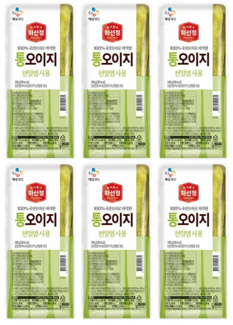 CJ하선정 통오이지, 6개, 300g