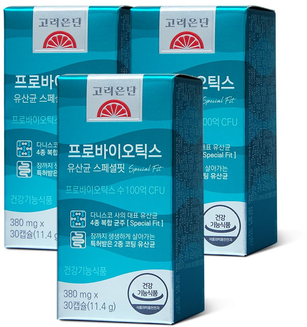 6위 - 고려은단 프로바이오틱스 스페셜핏 100억 유산균 11.4g, 30정, 3개