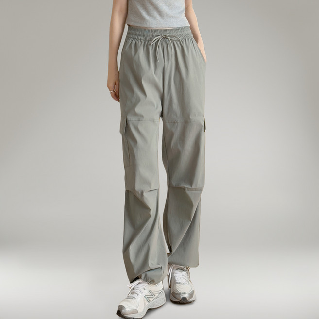 지나홈 여성 카고 스판 바지 스트링 팬츠