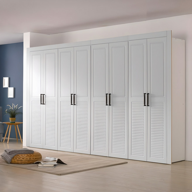 국내제작 직접배송 키높이 하프루바 긴문형 3240mm 장롱 침실가구 안방가구 신혼가구 옷장, 화이트