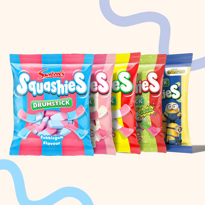 영국스위즐스 스쿼시 드럼스틱 젤리 베스트 5종 세트 Swizzels Squashies Drumstick, 5개, 140g