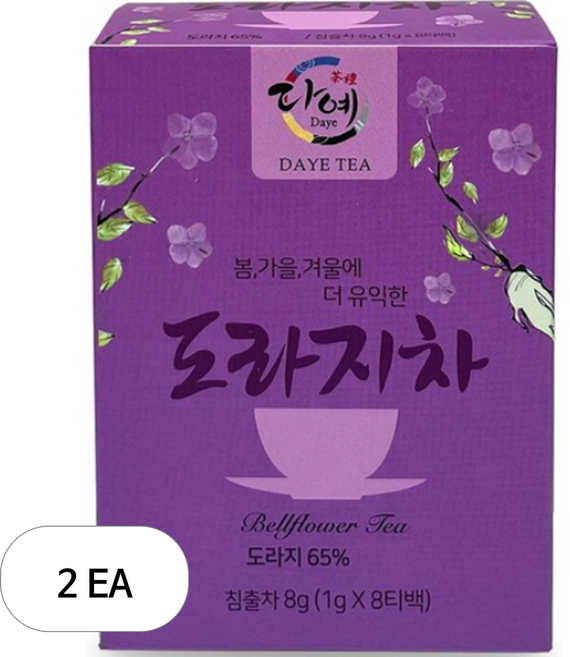 다예 도라지차 8p, 1g, 8개입, 2개