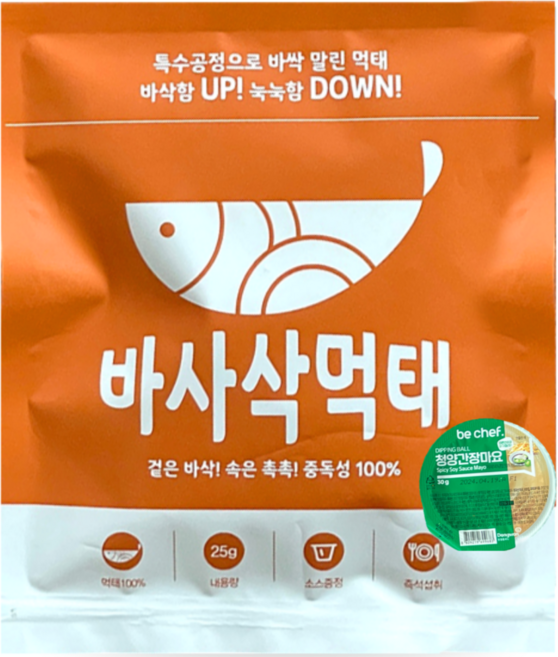 바사칸푸드 바사삭먹태(+5봉) +청양마요소스(+5개), 25g, 1세트