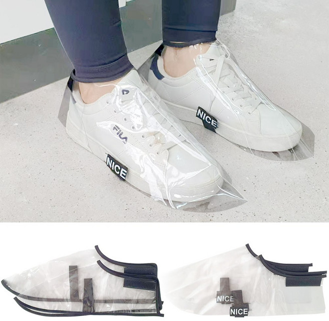 깔끔더하기 미용실 신발커버 보호 덮개, 1세트, 투명가드-M