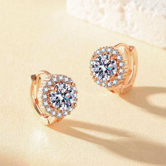 GRACIAN 모이사나이트 1캐럿 모조 다이아몬드 원터치 귀걸이 cm016