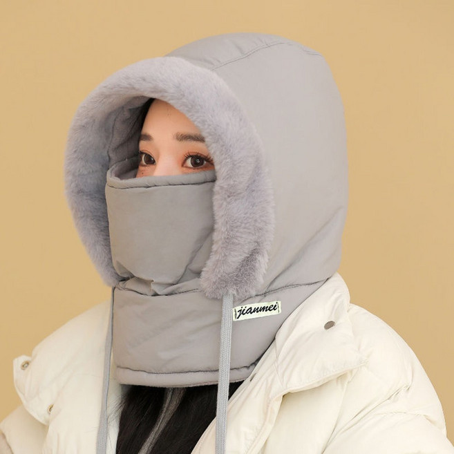 다나몰 바라클라바 넥워머 후드 겨울모자 방한, 그레이, 1개