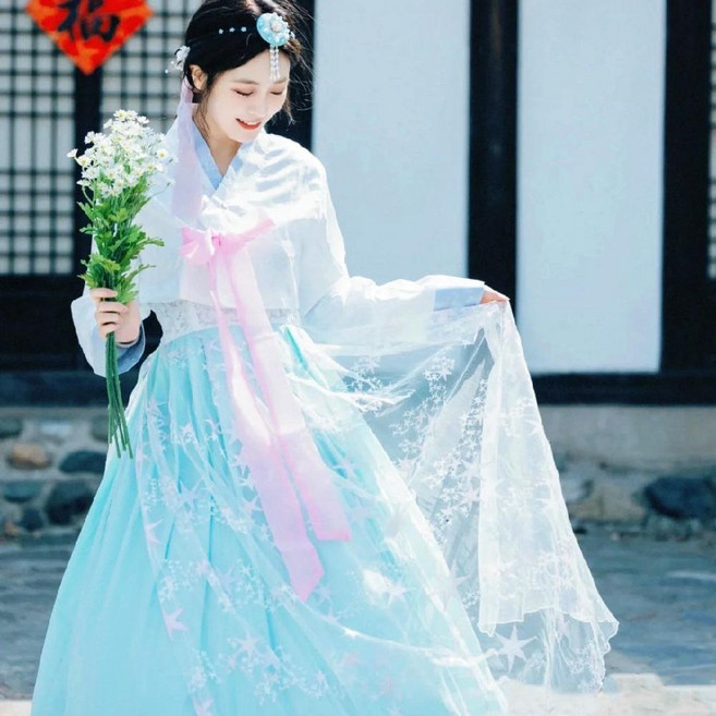한옥마을한복 드레스 개량 의상 파티복 전주 여행 개화기 명절 촬영