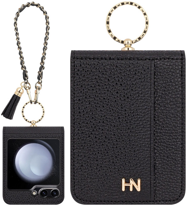 모란카노 스트랩 가죽 카드 수납 휴대폰 케이스