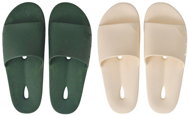 1+1 국산 호텔 발편한 미끄럼방지 다용도 거실 화장실 욕실화 슬리퍼, 1개, 그린+아이보리