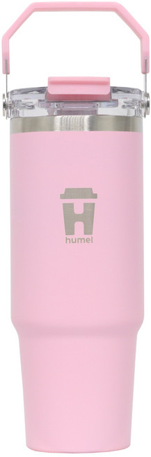 휴대용 트래블 텀블러 대용량 스테인리스 스트로우, 1개, 887ml, 핑크