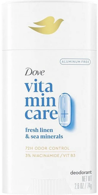 미국 도브 우먼 비타민 케어 후레시린넨 씨미네랄 데오드란트 스틱, 74g, 2개 - 쿠팡