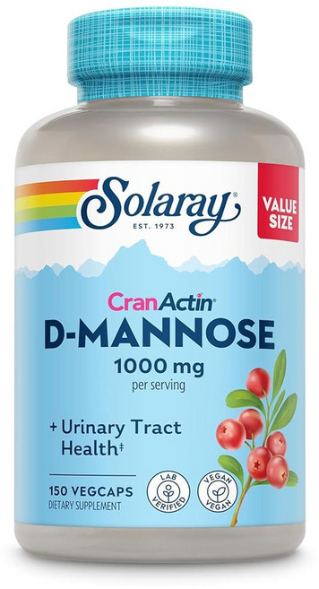 크랜액틴 크랜베리 보충제가 함유된 솔라레이 D 마노즈 400mg 면역 기능을 위한 C가 요로 및 방광 지원 캡슐 60일 30인분 60가지 채식, 1, 60