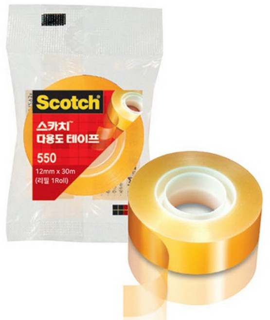 3M 스카치 550R 다용도 테이프 리필 12mm x 30m, 3개