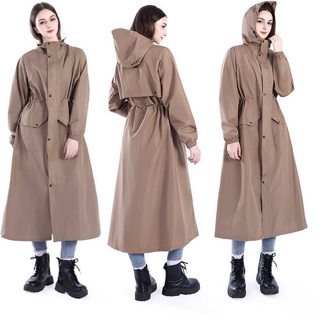 마르도 남녀 공용 고급 골프 우비 비옷 바람막이 레인코트, 카키, 1개