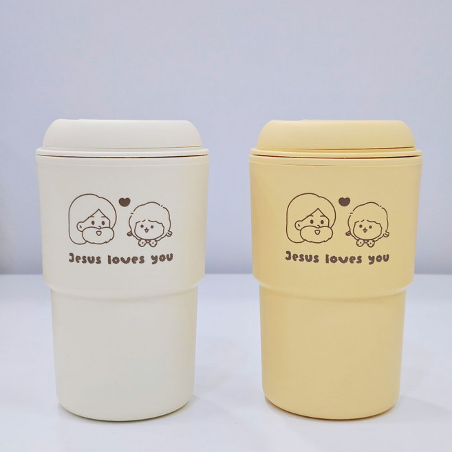 Jesus loves you 리유저블 텀블러 350ml 기독교굿즈 기독교용품 예수님텀블러, 1개, 바나나