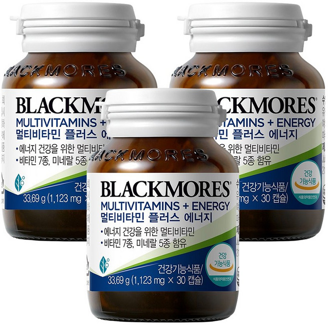 블랙모어스 멀티비타민 플러스 에너지 33.69g, 30정, 3개